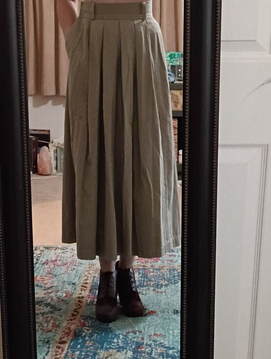 Barry Bricken Dresses & Skirts - Vintage Barry Bricken Sport Heavy Twill High-Waist Khaki Maxi Skirt